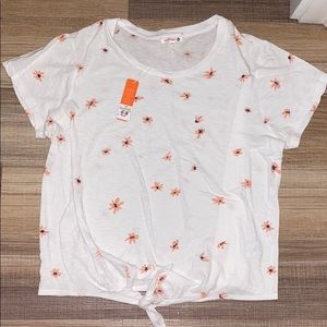 tie flower t-shirt